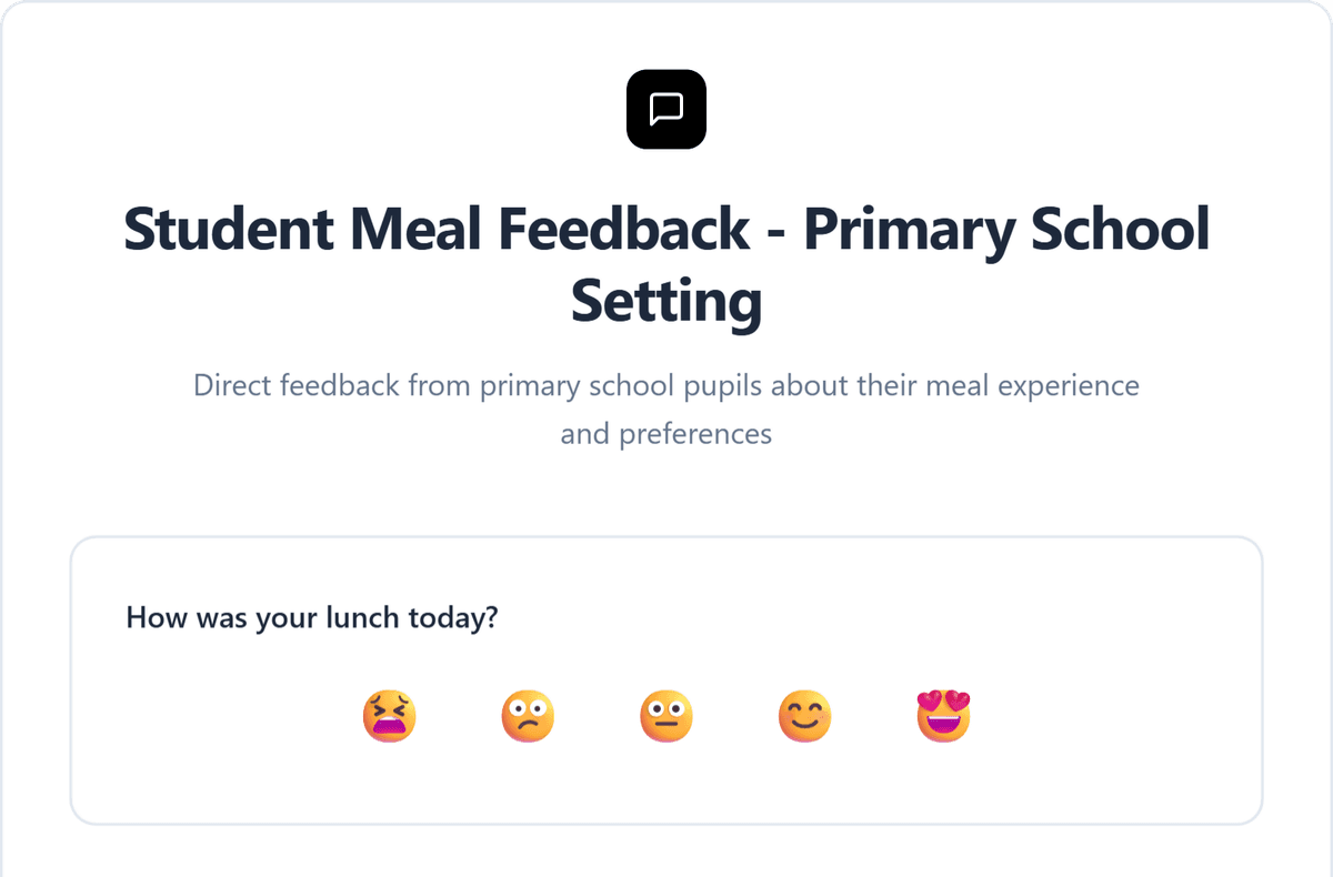 Pupil meal feedback - QR code accessible, no login required